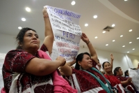 Martes 30 de abril del 2019. Tuxtla Gutiérrez. Habitantes de Chalchihuitan piden la desaparición de poderes en esta comunidad indígena durante la sesión del congreso local este medio día