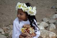 Viernes 19 de abril del 2019. Chiapa de Corzo. Los chamales. Las ofrendas de flores son primordiales durante las festividades del Viacrucis en la ciudad de la ribera del Rio Grande de Chiapas.