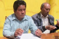 Lunes 4 de junio del 2012. San Cristóbal de las Casas, Chiapas. Habitantes de las comunidades de Chanal hablan en conferencia de prensa sobre los problemas limítrofes que prevalece y que obliga a los pobladores a confrontarse violentamente.