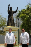 Lunes 11 de mayo del 2015. Tuxtla Gutiérrez. Christophe Pierre, Nuncio Apostólico en México, visita el estado de Chiapas en el Jardín de la Primavera o Pumpushutí, lugar donde hace 25 años se reuniera el Papa Juan Pablo Segundo con indígenas zoques y la c