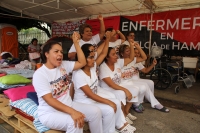 Miércoles 24 de mayo del 2017. Tuxtla Gutiérrez. Las enfermeras del Hospital Regional Rafael Pascasio Gamboa dan a conocer los acuerdos que se han logrados después de más de 500 horas de esta segunda jornada de huelga de hambre en el Movimiento del Sector