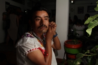 Jueves 8 de enero del 2016. Chiapa de Corzo. Las Chuntaes. Los danzantes bailan y gritan en las calles de esta comunidad de la ribera del Grijalva dando inicio a los festejos de las festividades de enero en esta localidad ubicada a 17 kilometros de la cap