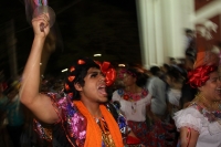 Jueves 8 de enero del 2016. Chiapa de Corzo. Las Chuntaes. Los danzantes bailan y gritan en las calles de esta comunidad de la ribera del Grijalva dando inicio a los festejos de las festividades de enero en esta localidad ubicada a 17 kilometros de la cap