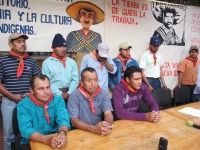 Sábado 20 de julio del 2012. San Cristóbal de las Casas, Chiapas. Indigenas de la etnia Chol denuncian esta mañana en conferencia de prensa los intentos de las autoridades por intentar la desaparición del Ejido Tila ubicado en la zona norte de este estado