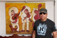 Lunes 1 de agosto del 2016. Tuxtla Gutiérrez. Cicerón Aguilar de grupo Nambue prepara la edición de su quinto disco etno-musical que lleva por nombre Magresal, título que hace referencia al poeta chiapaneco Joaquín Vázquez.