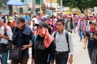 Lunes 4 de junio del 2018. Tuxtla Gutiérrez. Esta mañana da inicio el paro de tiempo indefinido del movimiento magisterial con una marcha desde el oriente de la ciudad