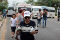 Viernes 15 de junio del 2018. Tuxtla Gutiérrez. La entrada del oriente de la ciudad permanece bloqueada hasta el mediodí­a por las organizaciones del movimiento magisterial mientras que las diferentes regionales bloquean las casetas de cobro y continúan