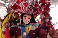 Lunes 12 de febrero del 2018. Ocosocuautla de Espinosa. Las Máscaras del Carnaval de Coita. Los Personajes ataviados con máscaras y vestimenta representativa recorren los diferentes barrios y las casas de fiesta Cohuinas donde bailan y gritan durante lo