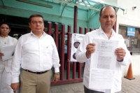 Jueves 4 de agosto del 2016. Tuxtla Gutiérrez. Gustavo A. de Hoyos Walther, presidente nacional de la Confederación Patronal de la República Mexicana acompaña a Enoc Gutiérrez Cruz de Coparmex-Chiapas en los tribunales federales en este estado del sureste