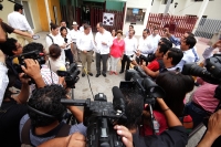 Jueves 4 de agosto del 2016. Tuxtla Gutiérrez. Gustavo A. de Hoyos Walther, presidente nacional de la Confederación Patronal de la República Mexicana acompaña a Enoc Gutiérrez Cruz de Coparmex-Chiapas en los tribunales federales en este estado del sureste