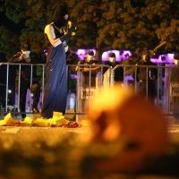 20211117. Tuxtla G. durante la protesta de la comunidad gay por la entrega de la medalla Joaquín Miguel Gutiérrez al mérito ciudadano a Patrocinio González Garrido