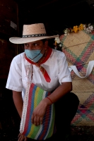 Domingo 29 de marzo del 2020. Tuxtla Gutiérrez. La procesión de las imágenes de la comunidad Zoque  inicia su de regreso hacia la Copoya sin que falten las previsiones para evitar contagios de Coronavirus.