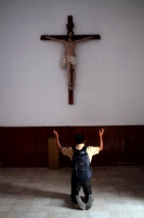 Martes 31 de marzo del 2020. Tuxtla Gutiérrez. La cercanía de la Semana Santa mantiene algunas capillas abiertas durante estos días de la contingencia provocada por el Coronavirus