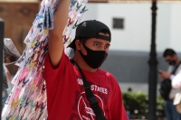 Lunes 13 de julio del 2020. Tuxtla Gutiérrez. Aspectos del uso del cubre-bocas en el primer cuadro de la ciudad