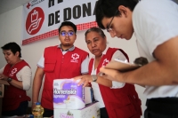 20231106. Tuxtla. Esta mañana da inicio el Centro de Acopio de Cruz Roja-Chiapas para los Damnificados de Acapulco