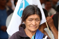 Viernes 15 de junio del 2012. San Cristóbal de las Casas. El candidato del PANAL Gabriel Quatri de la Torre durante su mitin político habla sobre las condiciones de vida de los indígenas y su relación que los pueblos originales mantienen con las selvas de