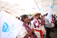 Viernes 15 de junio del 2012. San Cristóbal de las Casas. El candidato del PANAL Gabriel Quatri de la Torre durante su mitin político habla sobre las condiciones de vida de los indígenas y su relación que los pueblos originales mantienen con las selvas de