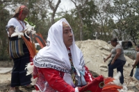 Domingo 17 de marzo del 2019. Tuxtla Gutiérrez. Los danzantes tradicionales Zoques durante la procesión de las Vírgenes que venera esta comunidad hacia el ejido de Copoya donde iniciaran festejos de la virgen de Candelaria.