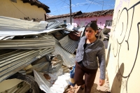 Jueves 7 de agosto del 2014. San Cristóbal de las Casas. El tornado F-0 (cero) del día de ayer presentó ráfagas de viento con más de 70 kilómetros por hora según autoridades de CONAGUA y se han contabilizado más de 400 viviendas afectadas, 40 árboles derr