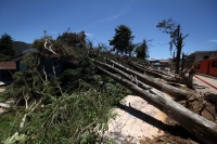 Jueves 7 de agosto del 2014. San Cristóbal de las Casas. El tornado F-0 (cero) del día de ayer presentó ráfagas de viento con más de 70 kilómetros por hora según autoridades de CONAGUA y se han contabilizado más de 400 viviendas afectadas, 40 árboles derr