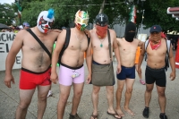Miércoles 27 de agosto del 2013. Tuxtla Gutiérrez. Los jóvenes normalistas marchan sin pantalones para exigir plazas de trabajo a la administración del estado de Chiapas.