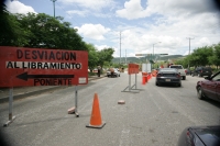 Miércoles 1 de septiembre. Las obras sobre el Libramiento Norte y 5ª poniente continúan provocando que la circulación sea lenta tardándose más de 30 minutos en recorrer la distancia entre la calle central y la desviación al carril de circulación de orient