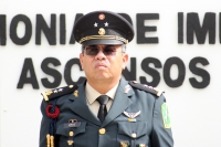 Viernes 1 de septiembre del 2017. Tuxtla Gutiérrez. Elementos del Ejército Mexicano durante la ceremonia de Ascensos de Rango Militar reciben los honores correspondientes esta mañana en las instalaciones de VII Región Militar en Chiapas.