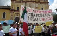 Sábado 13 de julio del 2013. San Cristóbal de las Casas. Agrupaciones religiosas realizan una marcha para protestar por las agresiones sufridas en contra de indígenas evangélicos en las comunidades indígenas de los altos de Chiapas.