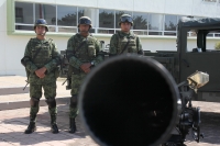 Domingo 19 de febrero del 2017. Berriozábal, Chiapas. Elementos castrenses durante las Celebraciones del CIV aniversario de la creación del ejército Mexicano en las instalaciones del Campo Militar 31-C El Sabino.