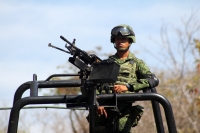 Domingo 19 de febrero del 2017. Berriozábal, Chiapas. Elementos castrenses durante las Celebraciones del CIV aniversario de la creación del ejército Mexicano en las instalaciones del Campo Militar 31-C El Sabino.