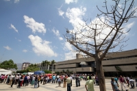 Jueves 20 de marzo del 2014. Tuxtla Gutiérrez. Aspectos de lo que se denomino El Gran Simulacro donde se escenifico un sismo en las instalaciones de la administración estatal.