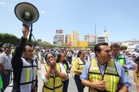 Jueves 20 de marzo del 2014. Tuxtla Gutiérrez. Aspectos de lo que se denomino El Gran Simulacro donde se escenifico un sismo en las instalaciones de la administración estatal.