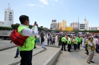 Jueves 20 de marzo del 2014. Tuxtla Gutiérrez. Aspectos de lo que se denomino El Gran Simulacro donde se escenifico un sismo en las instalaciones de la administración estatal.