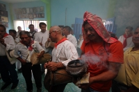 Noviembre  del 2016.Tuxtla Gutiérrez. Santa Cecilia. Los músicos zoques se reúnen en Tuxtla para celebrar y homenajear a los maestros y custodios junto con acompañantes de la tradición durante las celebraciones de Santa Cecilia.