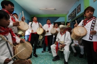 Noviembre  del 2016.Tuxtla Gutiérrez. Santa Cecilia. Los músicos zoques se reúnen en Tuxtla para celebrar y homenajear a los maestros y custodios junto con acompañantes de la tradición durante las celebraciones de Santa Cecilia.