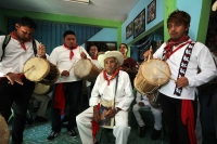 Noviembre  del 2016.Tuxtla Gutiérrez. Santa Cecilia. Los músicos zoques se reúnen en Tuxtla para celebrar y homenajear a los maestros y custodios junto con acompañantes de la tradición durante las celebraciones de Santa Cecilia.