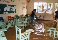 Lunes 26 de septiembre. Escuela inundada en Tapachula.