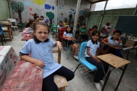 Miércoles 14 de mayo del 2014. Chiapa de Corzo. Las condiciones de precariedad de las aulas de la primaria Jaime Sabines en la Colonia Jardines del Grijalva han sido elevadas por los fuertes vientos de la víspera por lo que se espera que se suspendan las 