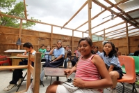 Miércoles 14 de mayo del 2014. Chiapa de Corzo. Las condiciones de precariedad de las aulas de la primaria Jaime Sabines en la Colonia Jardines del Grijalva han sido elevadas por los fuertes vientos de la víspera por lo que se espera que se suspendan las 