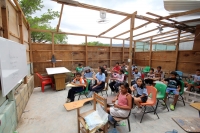 Miércoles 14 de mayo del 2014. Chiapa de Corzo. Las condiciones de precariedad de las aulas de la primaria Jaime Sabines en la Colonia Jardines del Grijalva han sido elevadas por los fuertes vientos de la víspera por lo que se espera que se suspendan las 