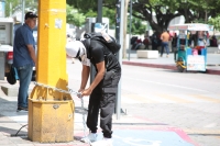 20231006. Tuxtla. Protesta de estudiantes normalistas en el centro de la ciudad.