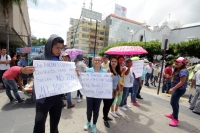Jueves 24 de agosto del 2017. Tuxtla Gutiérrez. El generalizado hastí­o social en Chiapas recibe la manifestación normalista de este medio dí­a, donde los jóvenes se suman a las protestas para exigir el pago atrasado a maestros interinos en este año.