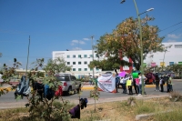 20210312. Tuxtla G. Protesta para exigir vacunas Covid en el Hospital Pediátrico