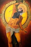 Domingo 2 de junio del 2019. Tuxtla Gutiérrez. Noé Amor expone su obra plástica en la Galería Art Works en el oriente norte de la ciudad.