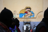 20220313. San CristÃ³bal de las Casas. bases de apoyo del EZLN se suman a las protestas por la guerra en Ucrania.