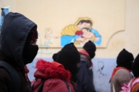 20220313. San CristÃ³bal de las Casas. bases de apoyo del EZLN se suman a las protestas por la guerra en Ucrania.