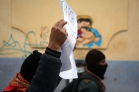 20220313. San CristÃ³bal de las Casas. bases de apoyo del EZLN se suman a las protestas por la guerra en Ucrania.