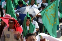 Miércoles 30 de enero del 2019. Tuxtla Gutiérrez. Aspecto de la movilización de las organizaciones campesinas que marchan este medio día en las calles de la ciudad para dar inicio a las manifestaciones en protesta en el país.