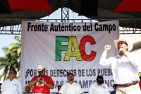 Miércoles 30 de enero del 2019. Tuxtla Gutiérrez. Aspecto de la movilización de las organizaciones campesinas que marchan este medio día en las calles de la ciudad para dar inicio a las manifestaciones en protesta en el país.