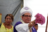 Domingo 16 de diciembre del 2018. Tuxtla Gutiérrez. Monseñor Fabio Martí­nez Castilla, Arzobispo de Tuxtla Gutiérrez durante la misa dominical habla sobre el mensaje de la navidad y la responsabilidad ciudadana del cuidado hacia la familia y la economí